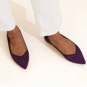 Rothy’s Limited Edition Pointed Cranberry Plaid Flats